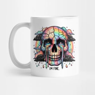 "I'm Fine" Crying Cracked Skull Mug